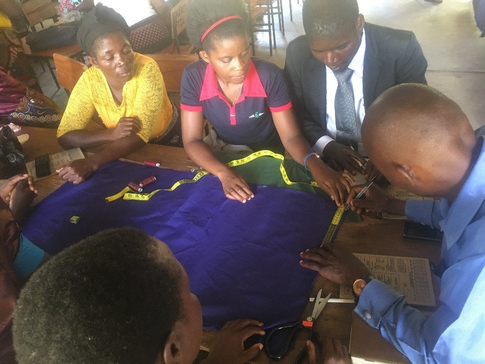 shn teachers and mother group members process reusable menstrual pad making mkaika tdc nkhotakota